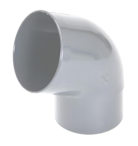 PVC-Ti bocht 67,5 graden mof-vse lichtgrijs Ø80