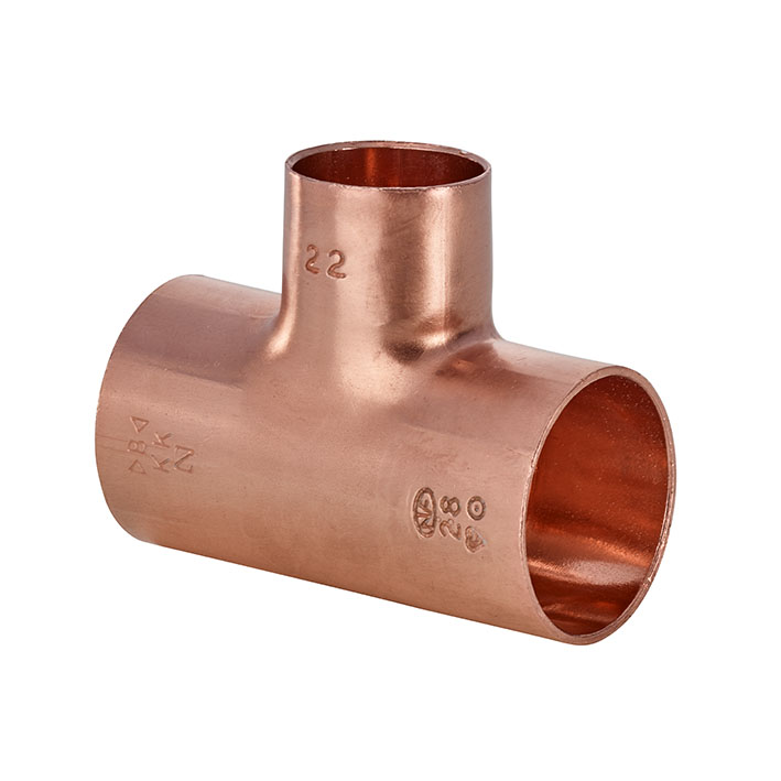 roodkoperen soldeer T-stuk 6 x 8 x 6  mm