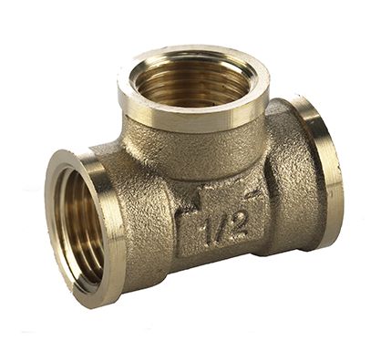 BPE messing T-stuk 3 x bi.dr. 1/4″