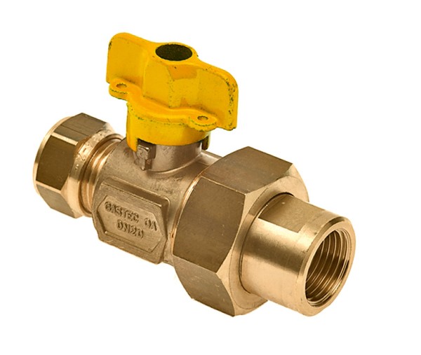 BONFIX Gaskogelkraan Knel messing 15 mm x koppeling 1/2″ bi.dr.