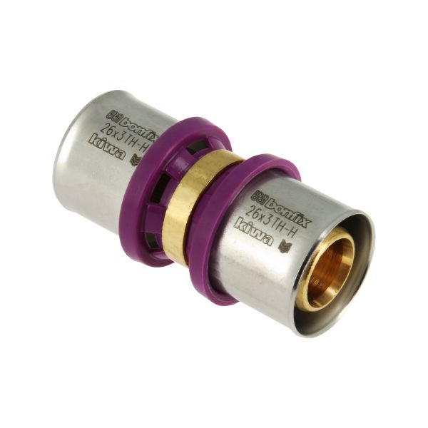 BONFIX Alu-pers rechte koppeling 26 x 26 mm