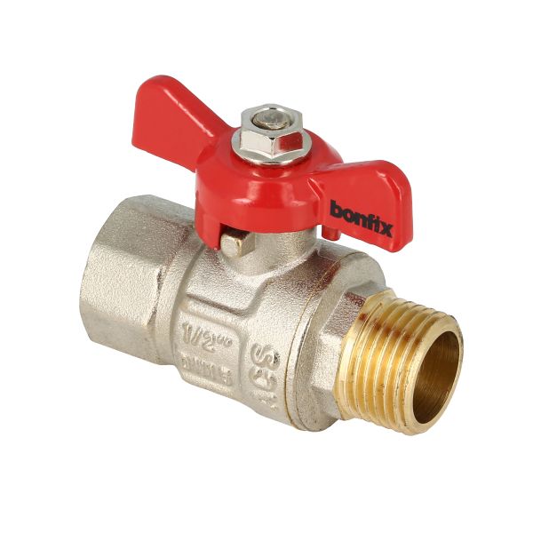 BONFIX Kogelkraan 1/4″ – binnen x buitendraad- rode vlindergreep PN40