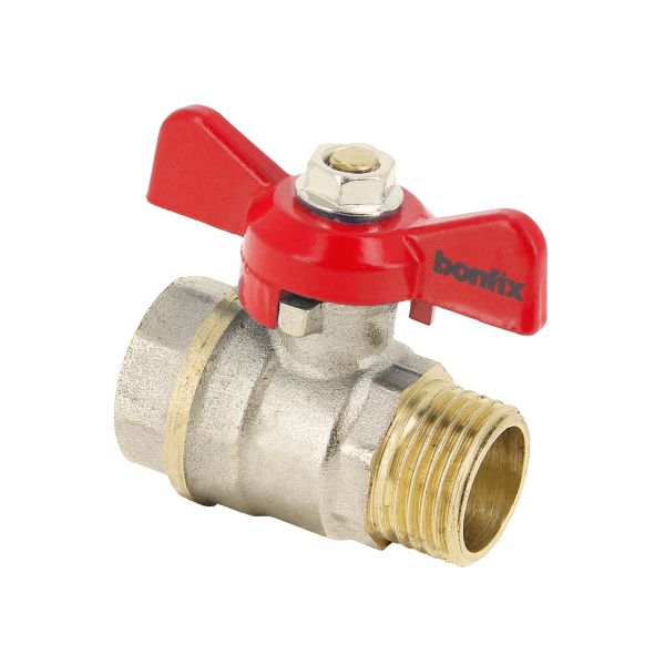 Bonfix Kogelkraan 3/4″ – bi.dr. x bu.dr.- rode vlindergreep – PN25